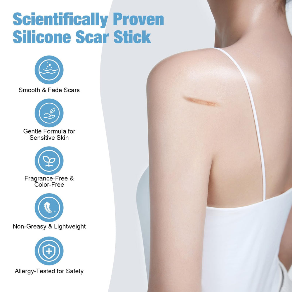Rvlaim silicone stick targets surgical scars with smooth, discreet application.