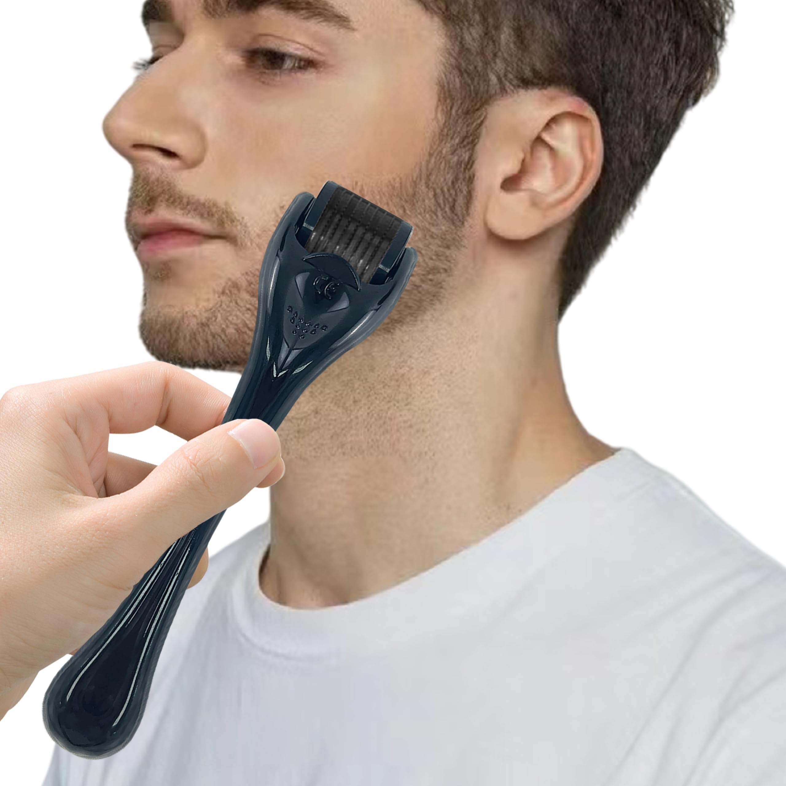 Rwotlls derma roller in use delivering a soothing facial massage