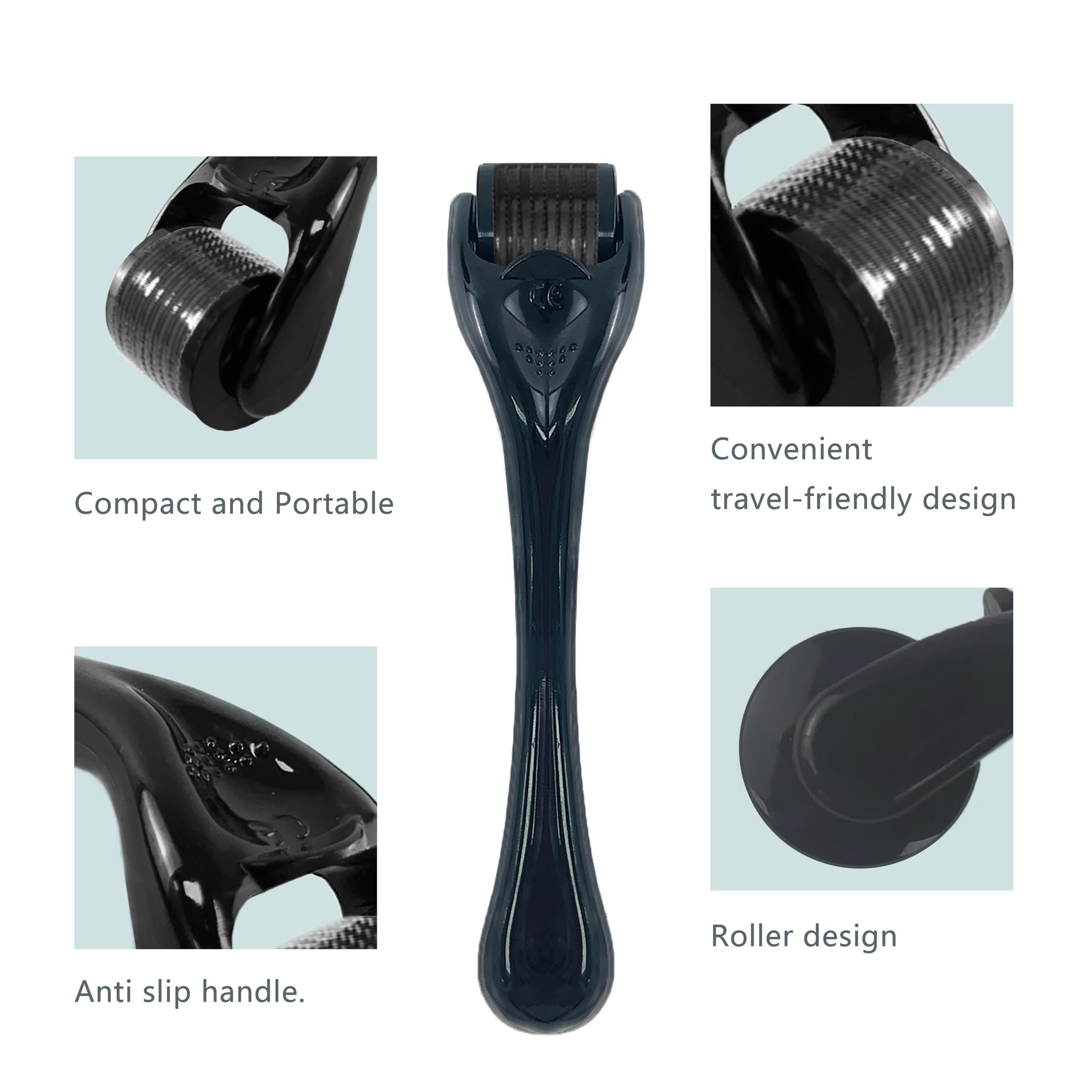 Rwotlls derma roller close-up shows precise microneedles for gentle use