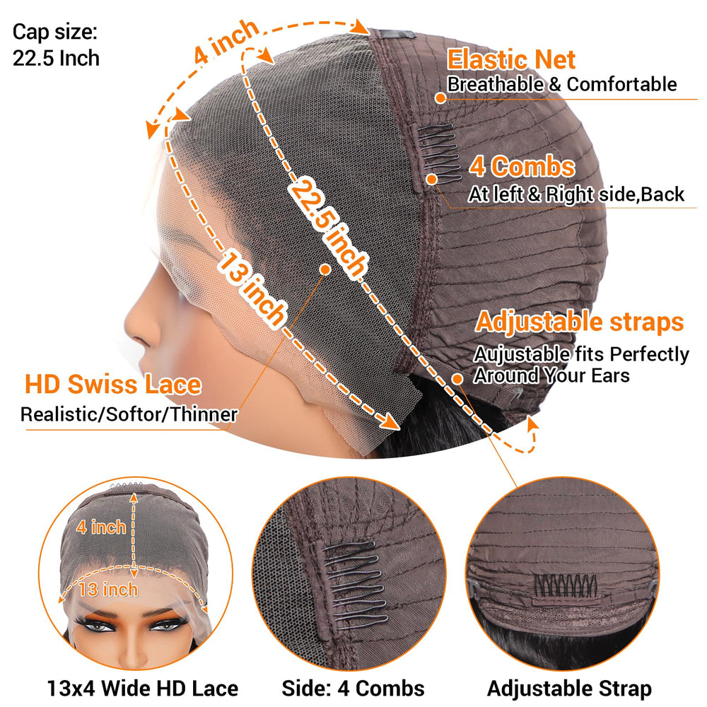 Rylice wig cap interior with adjustable straps and four combs for secure fit