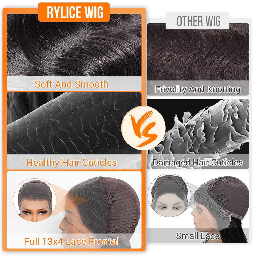 Rylice wig with pre-plucked hairline for natural-looking part