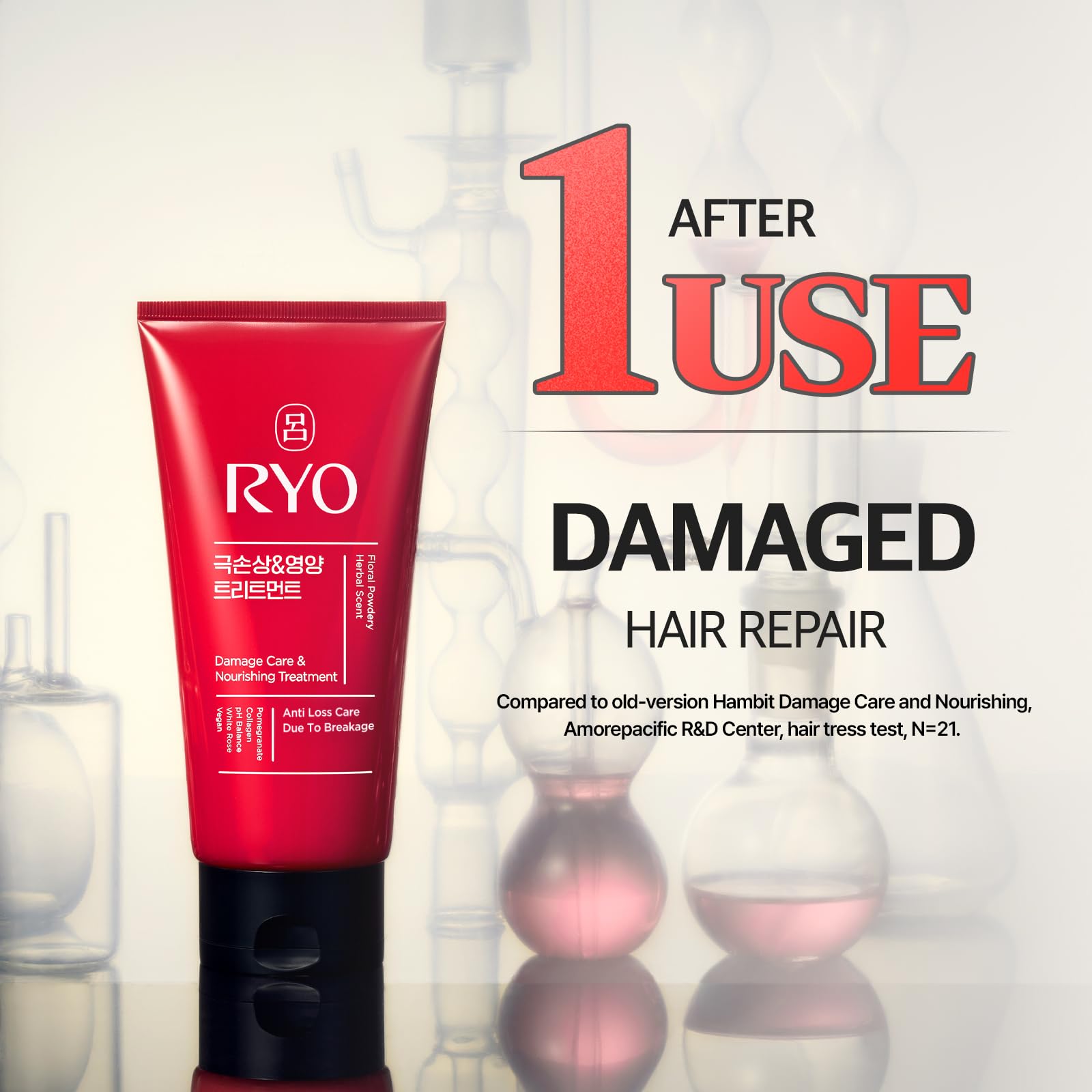 RYO Damage Care ingredients panel highlights Korean ginseng for nourishment.