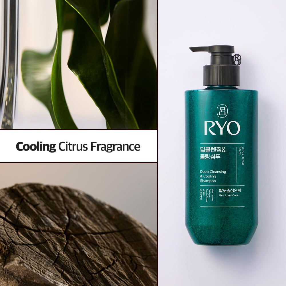Packaging box of Ryo shampoo emphasizes vegan, clean formula