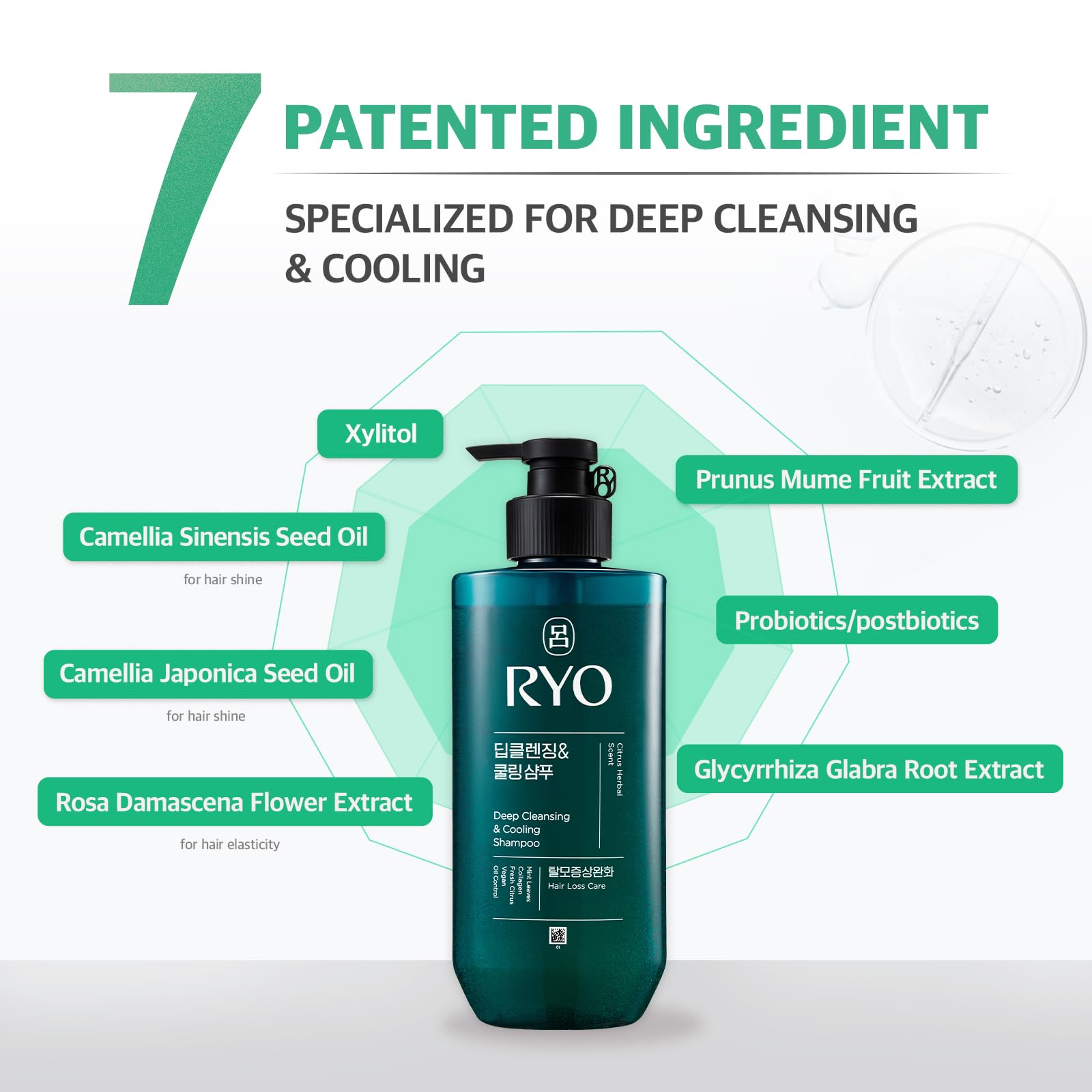 Mint leaves suggest a cooling, refreshing wash experience