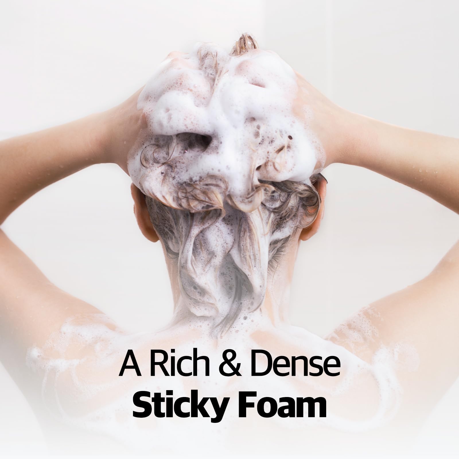 Close-up label on Ryo shampoo shows natural extract blend