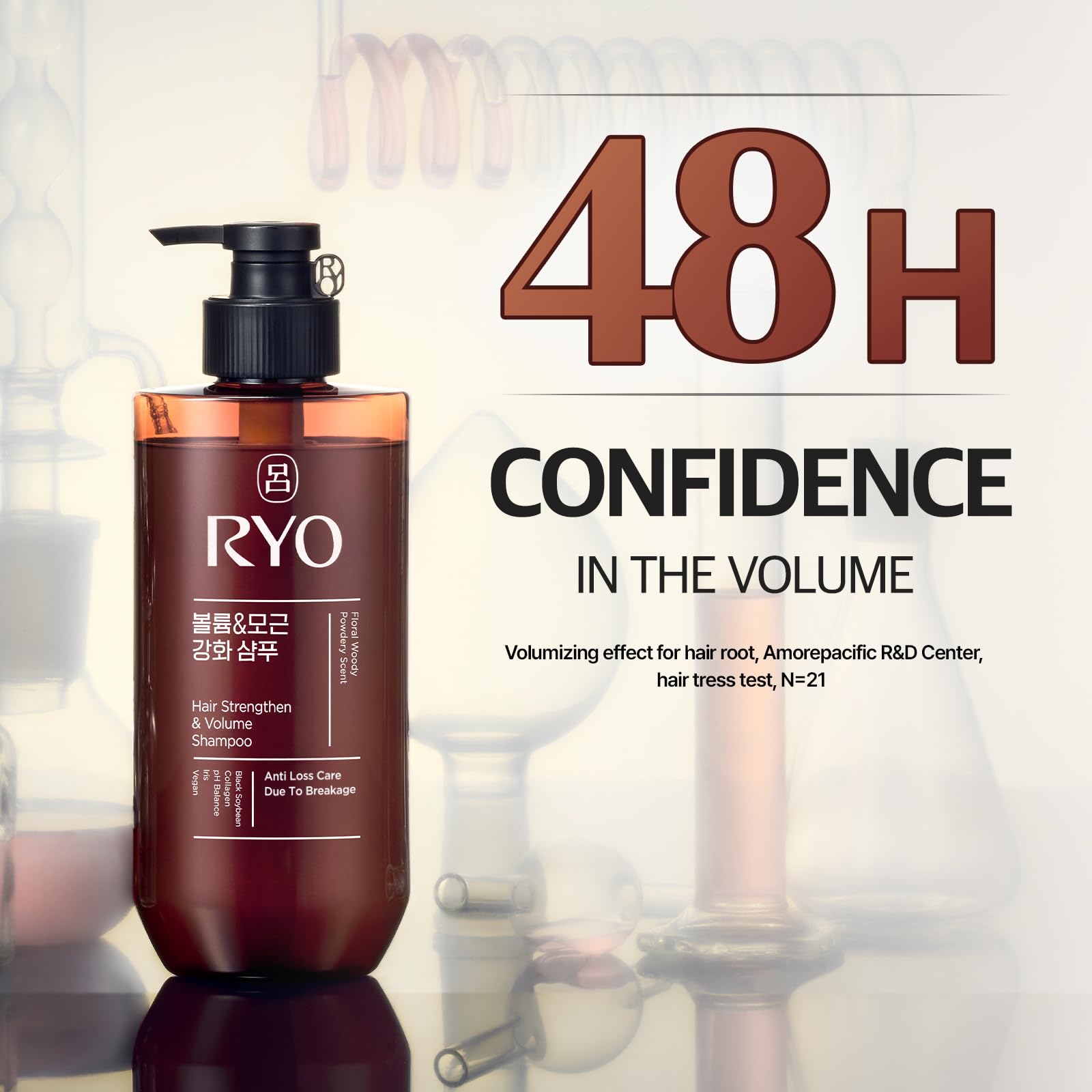 Close-up of Korean ginseng ingredient highlight for scalp vitality in RYO shampoo