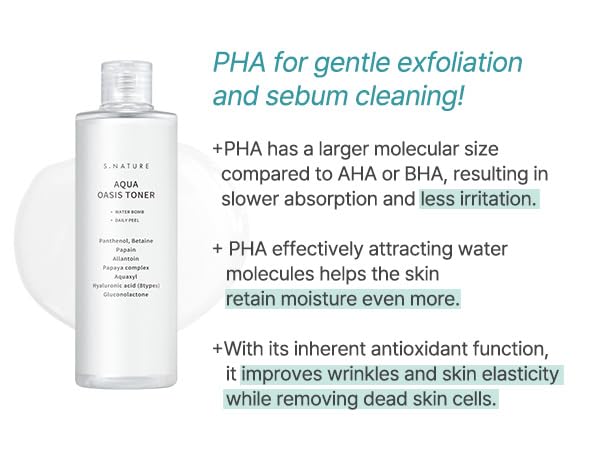 S.NATURE Aqua Oasis Toner applied with cotton pad for calm post-cleansing skin