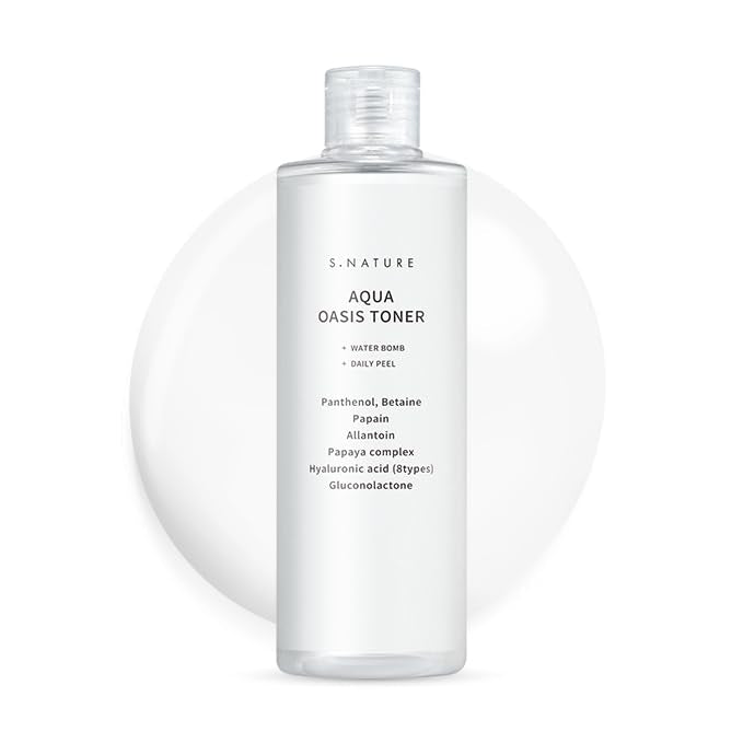 S.NATURE Aqua Oasis Toner bottle pour highlights hydrating formula for all skin types