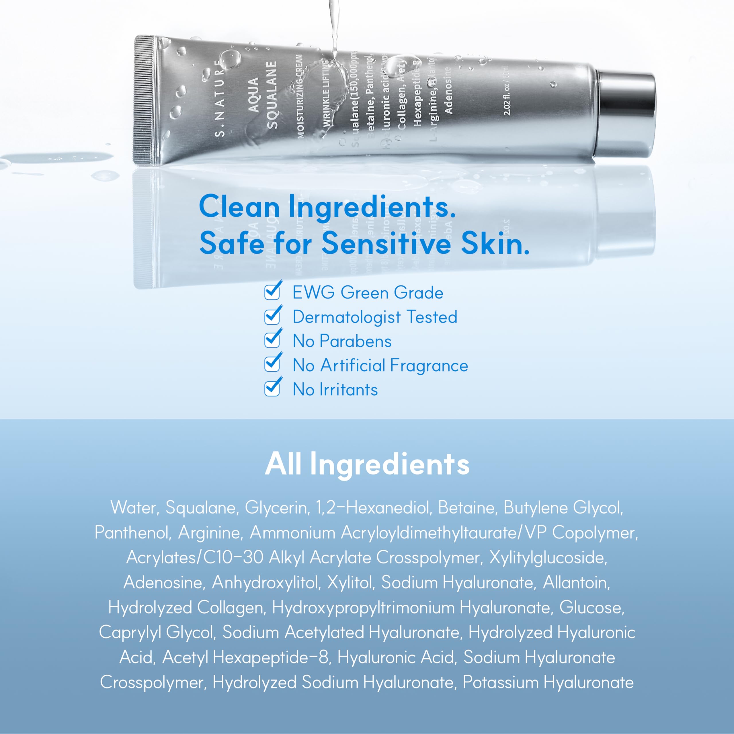 S.NATURE Aqua Squalane Cream Korean skincare ritual reference for calm routine.