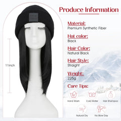 S-noilite 11-inch short straight wig ready for quick styling