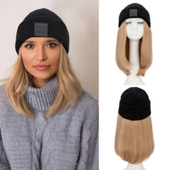 S-noilite beanie wig in ash blonde short straight hair for effortless winter style