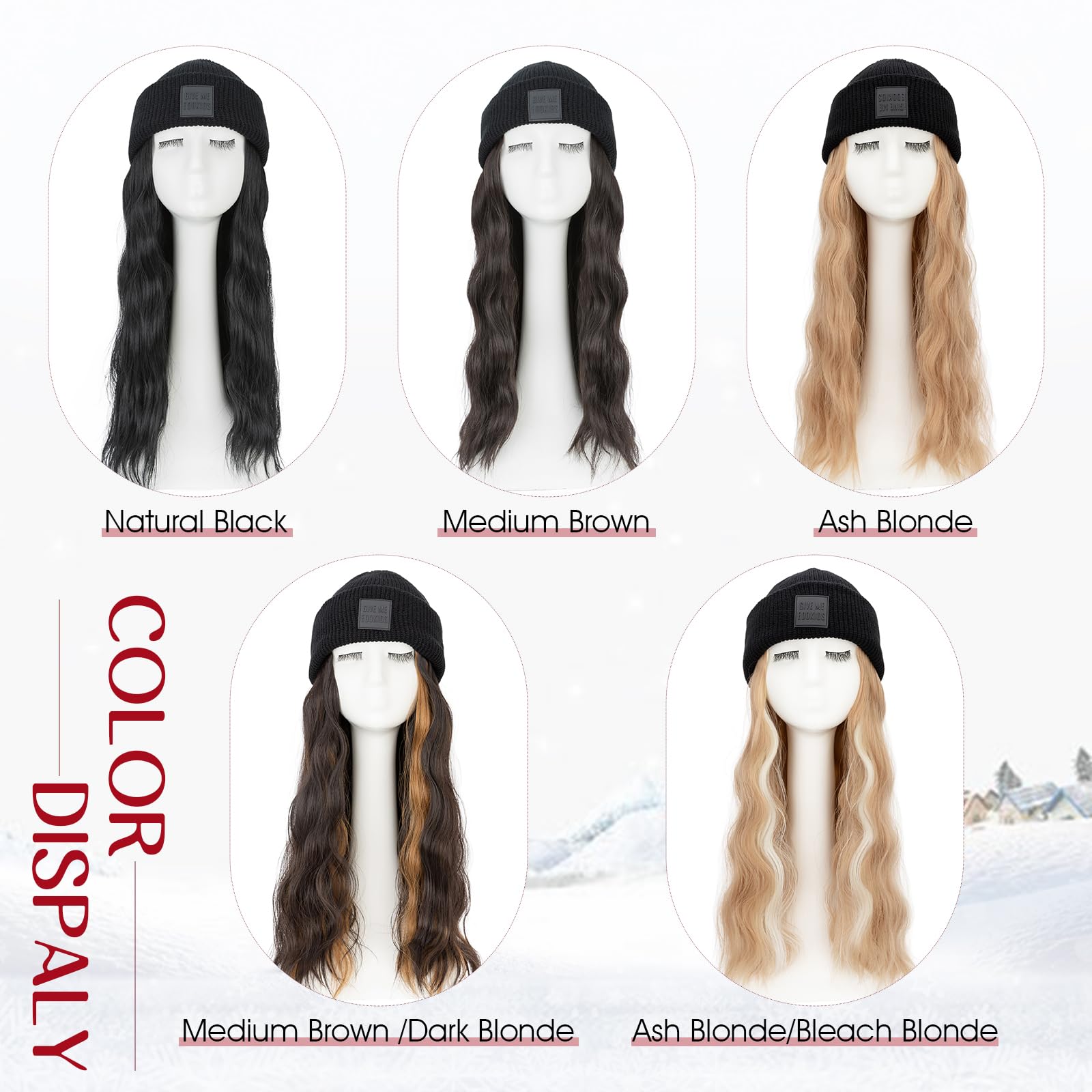 S-noilite Beanie Wig in medium brown with dark blonde mix for versatile color