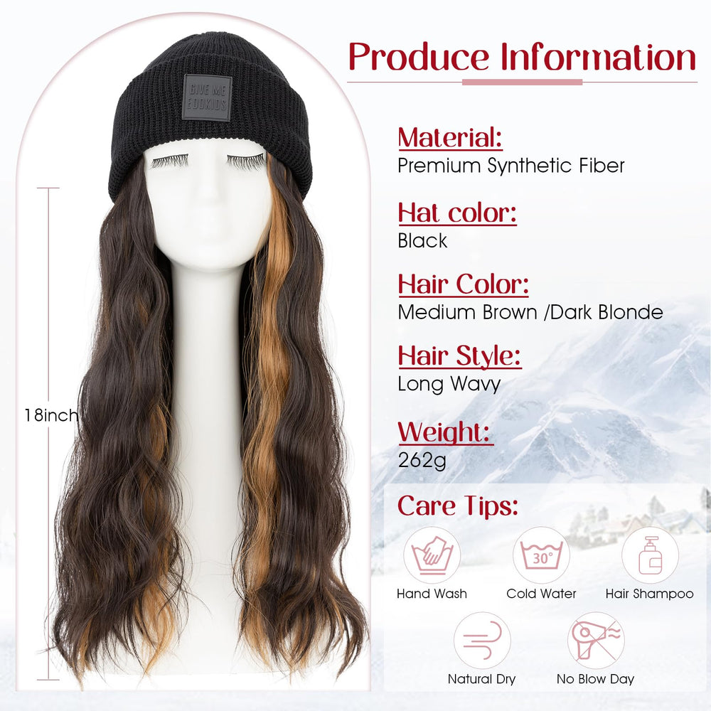 S-noilite Beanie Wig featuring knitted hat style for effortless day-to-night wear