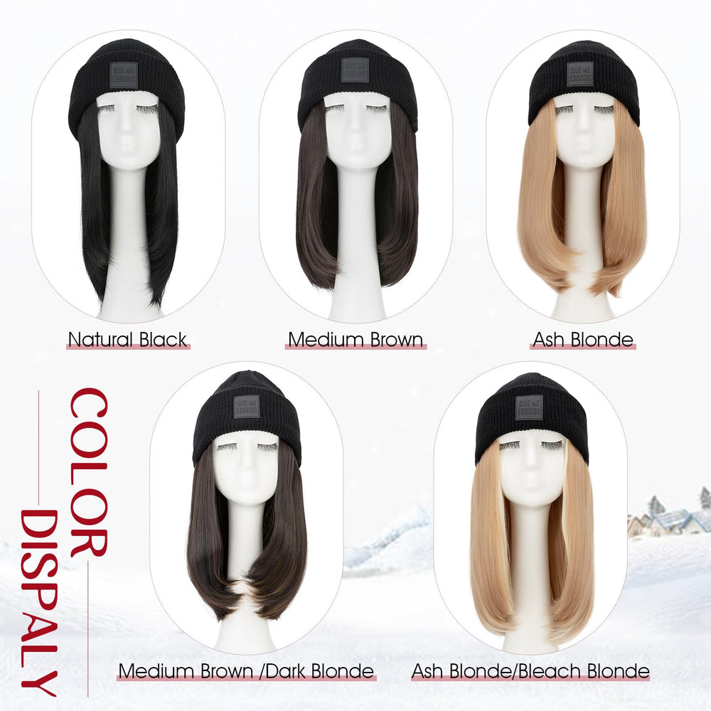 S-noilite beanie wig with soft synthetic fibers for durable, realistic look