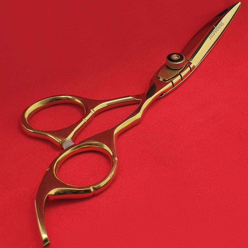 Saaqaans MSS-03 barber scissor close-up showing sharp, durable blades for clean snips.