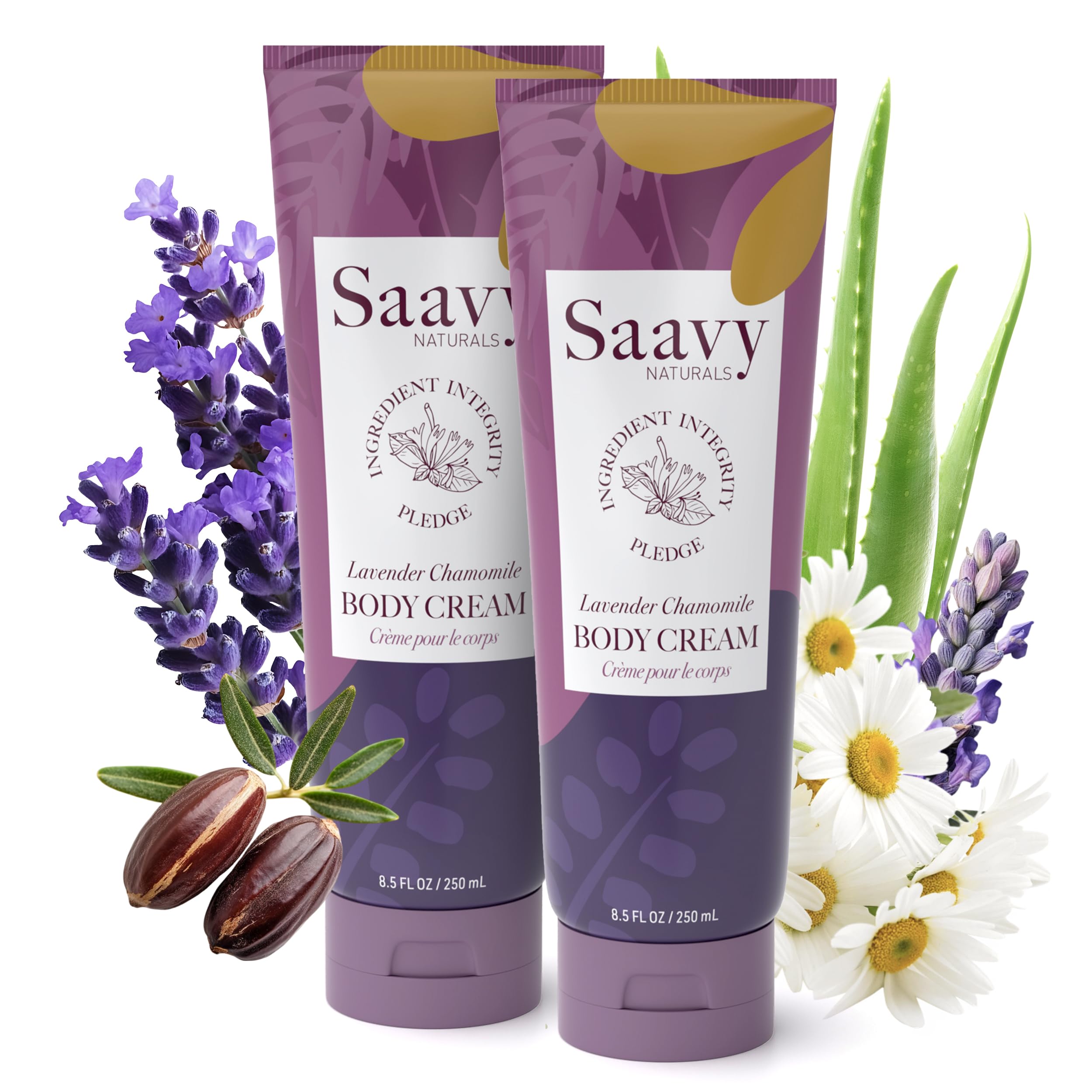 Saavy Naturals deeply hydrating body cream in a jar for dry skin nourishment.