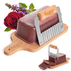 Saavy Naturals hydrating artisan soap loaf with cutter, ideal for gifting.