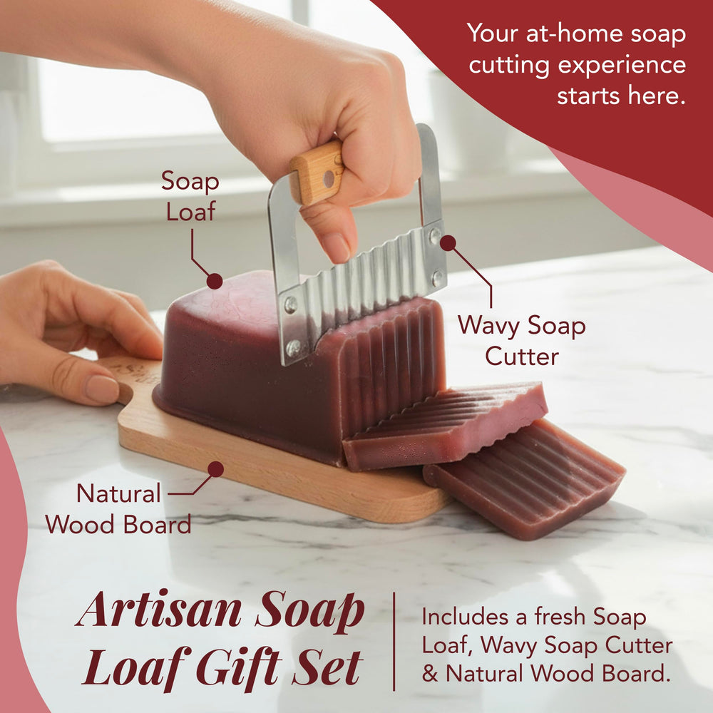 Close-up of Saavy Naturals cutter included with soap loaf.