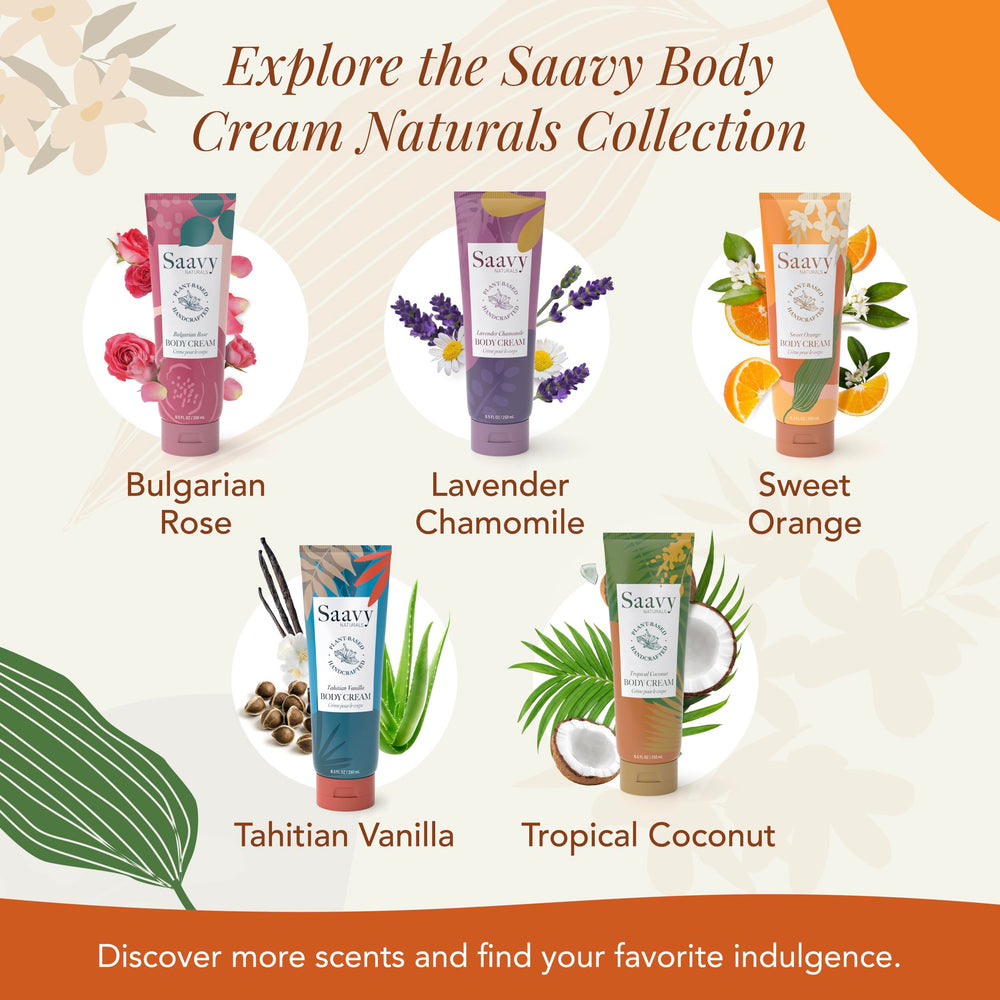 Two-pack photo of Saavy Naturals body cream suggests value and extended use.