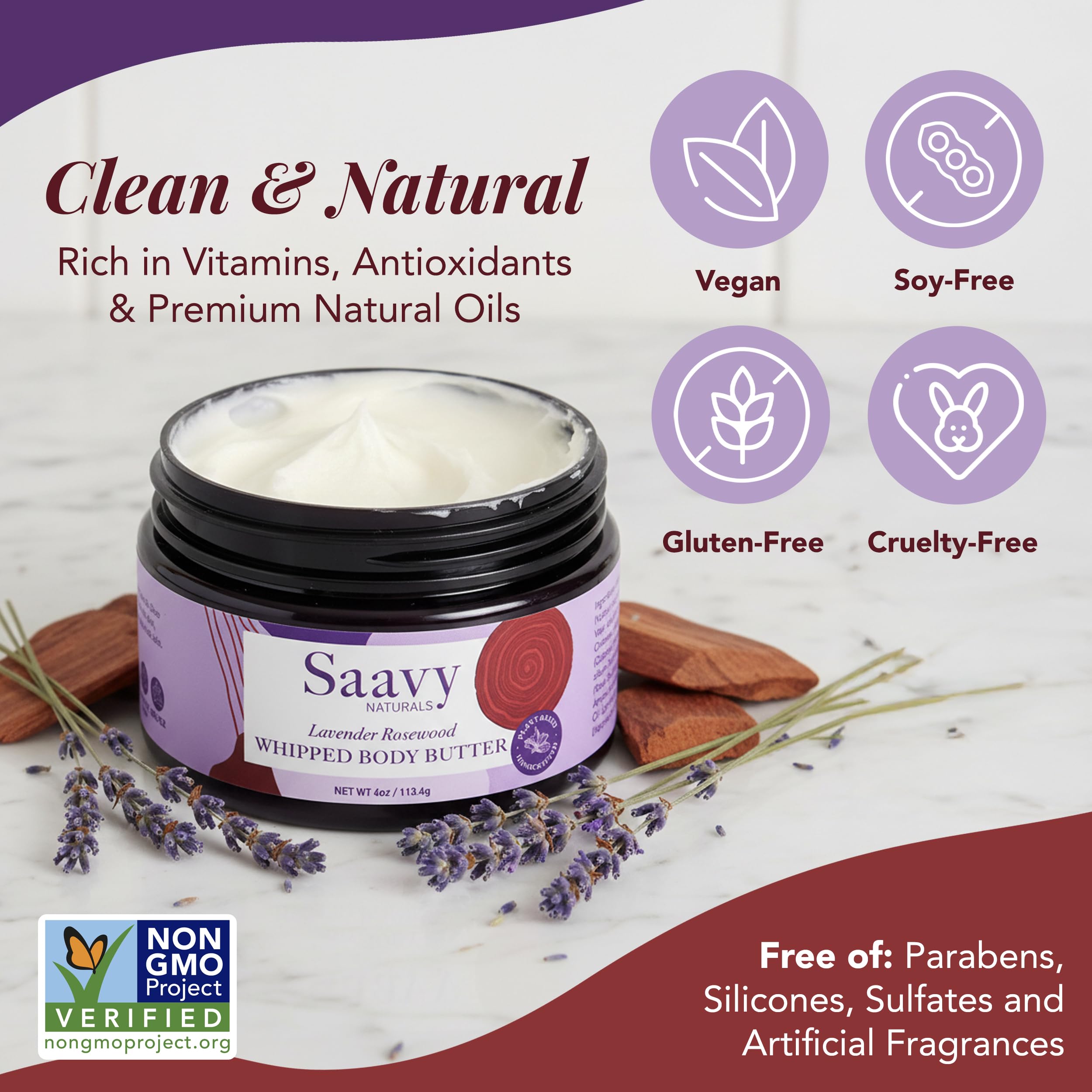 Saavy Naturals Whipped Body Butter Yuzu Meyer Lemon jar, refreshing scent and light hydration