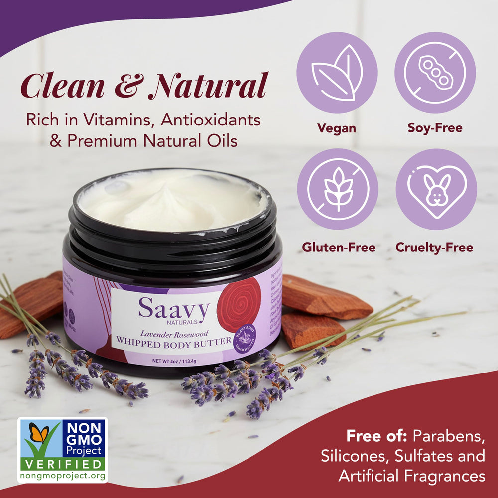 Saavy Naturals Whipped Body Butter Yuzu Meyer Lemon jar, refreshing scent and light hydration