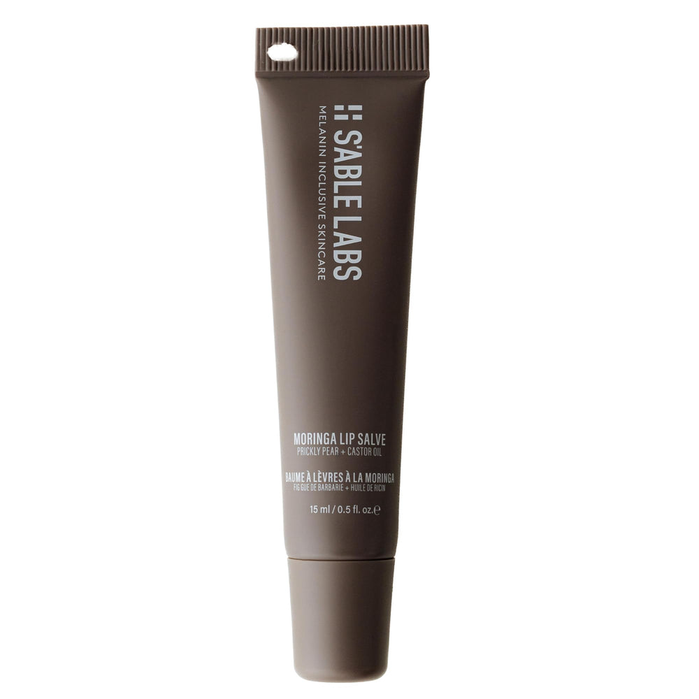 S'ABLE Labs Moringa Lip Salve tube close-up for hydration.