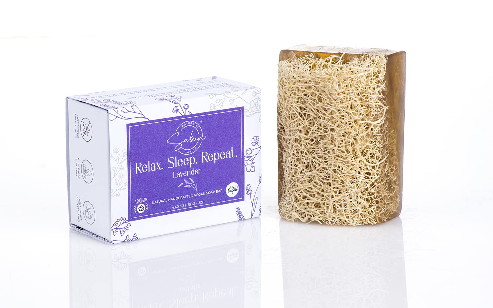 SABUN NATURALLY LAVISH foamy lather demonstrates skin-friendly cleansing.