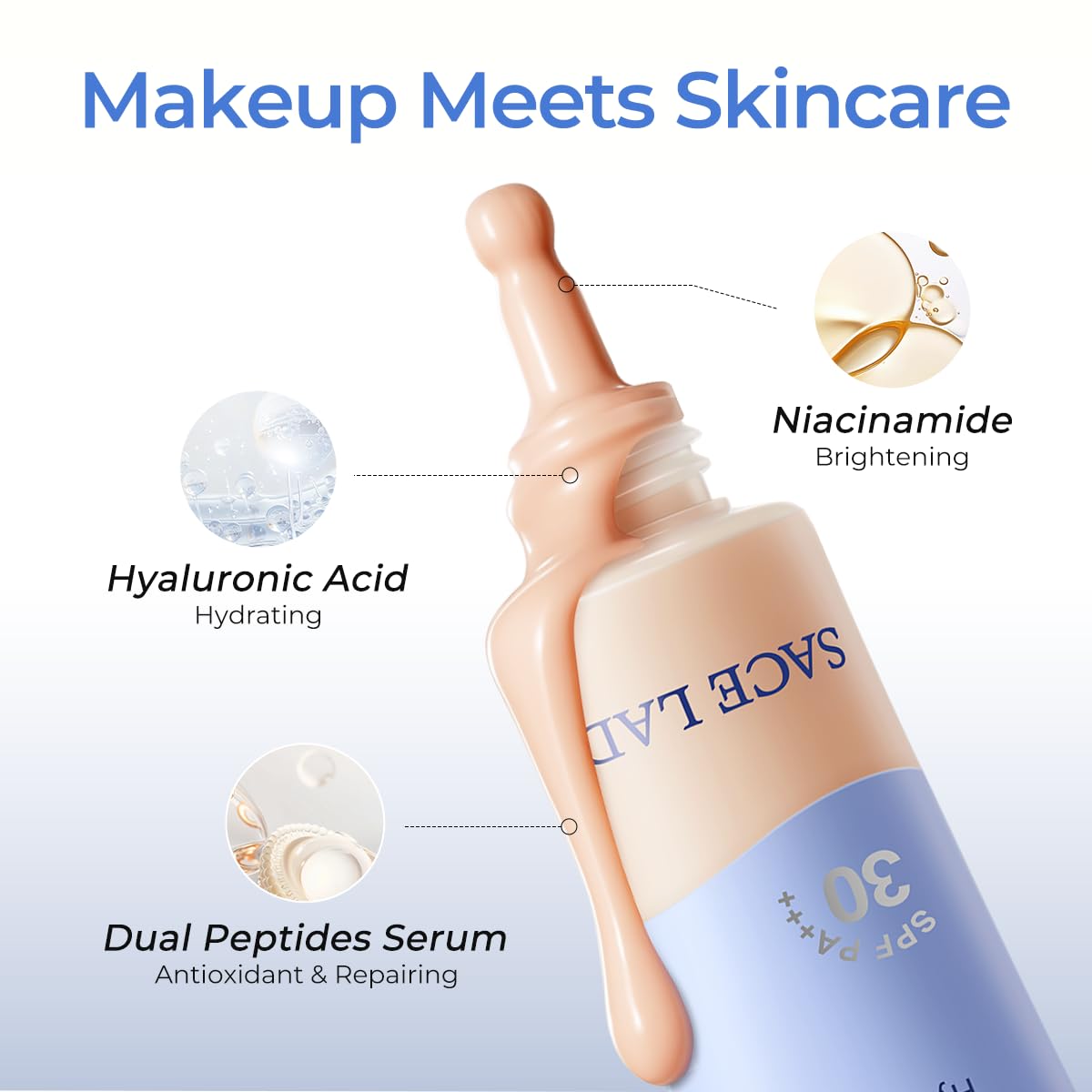 SACE LADY natural matte glow finish displays dewy yet refined radiance.
