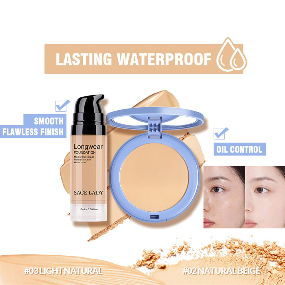 SACE LADY pressed powder compact delivering oil control for a matte look.