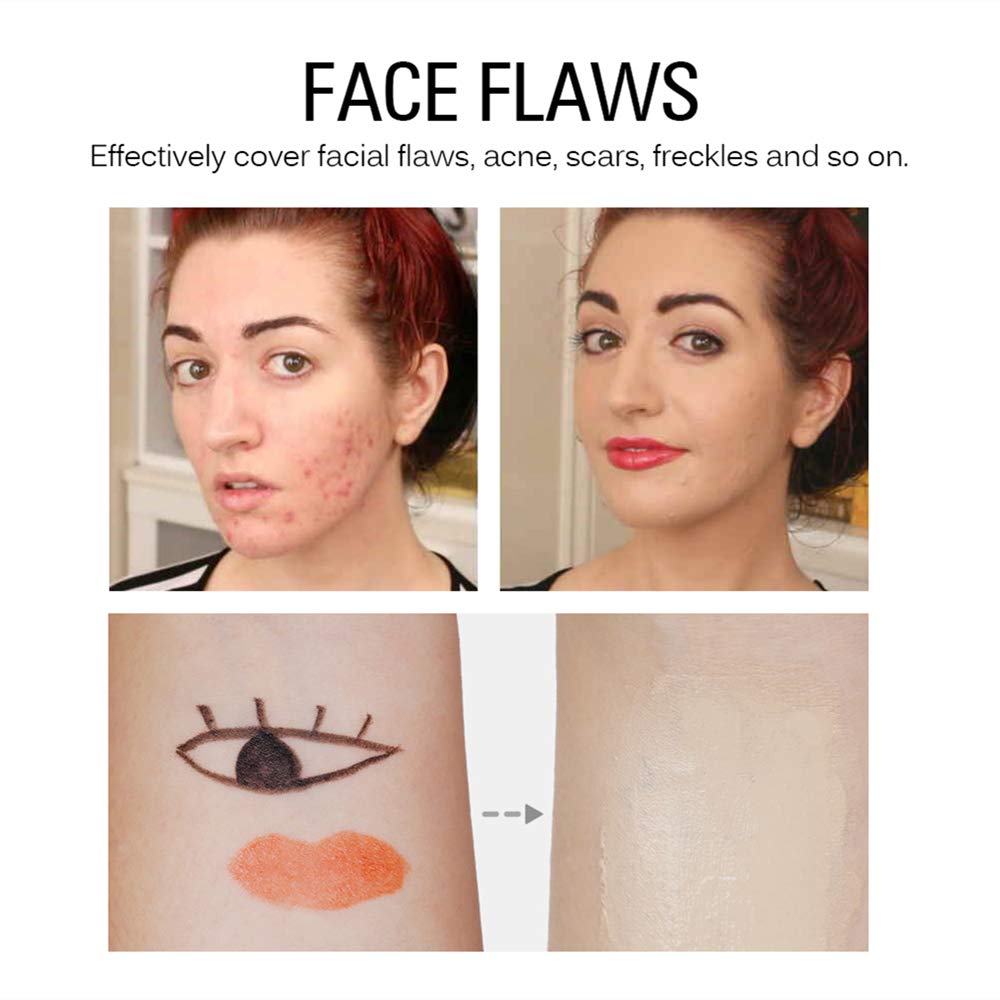 SACE LADY spot-cover concealer on skin hides blemishes clearly.