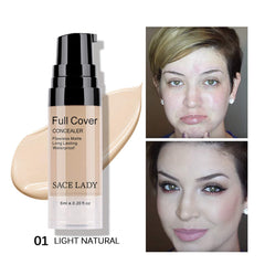 SACE LADY concealer under-eye application demonstrates bright, smooth concealment.