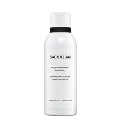 SACHAJUAN Dark Dry Powder Shampoo being sprayed on dry roots for quick refresh.