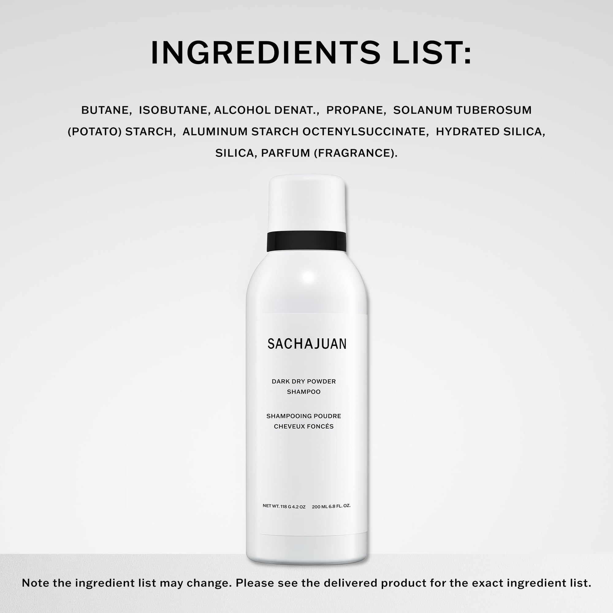 SACHAJUAN Dark Dry Powder Shampoo shake well before use for best results.