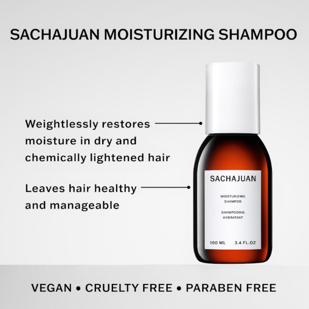 SACHAJUAN Moisturizing Shampoo creamy lather close-up for gentle cleansing.