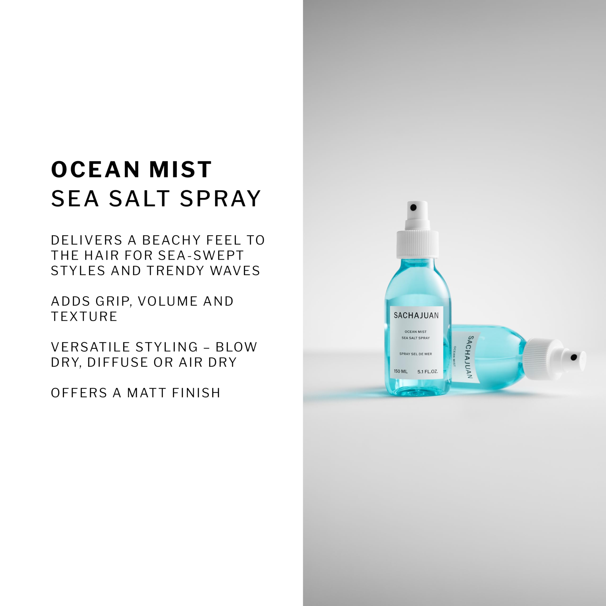 SACHAJUAN Ocean Mist being used for air-dried styling demonstrates natural finish.