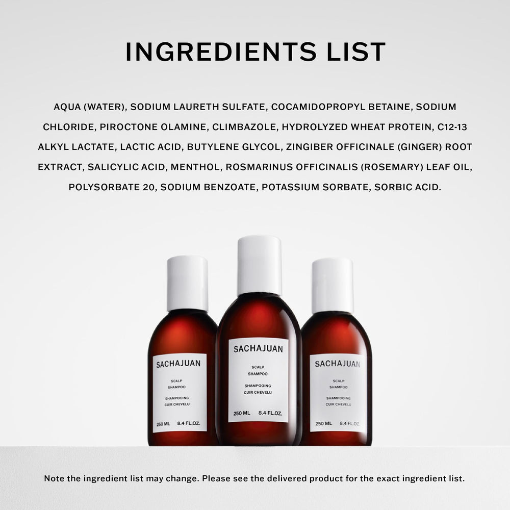 SACHAJUAN silicone and paraben-free formula label reads clean scalp care.