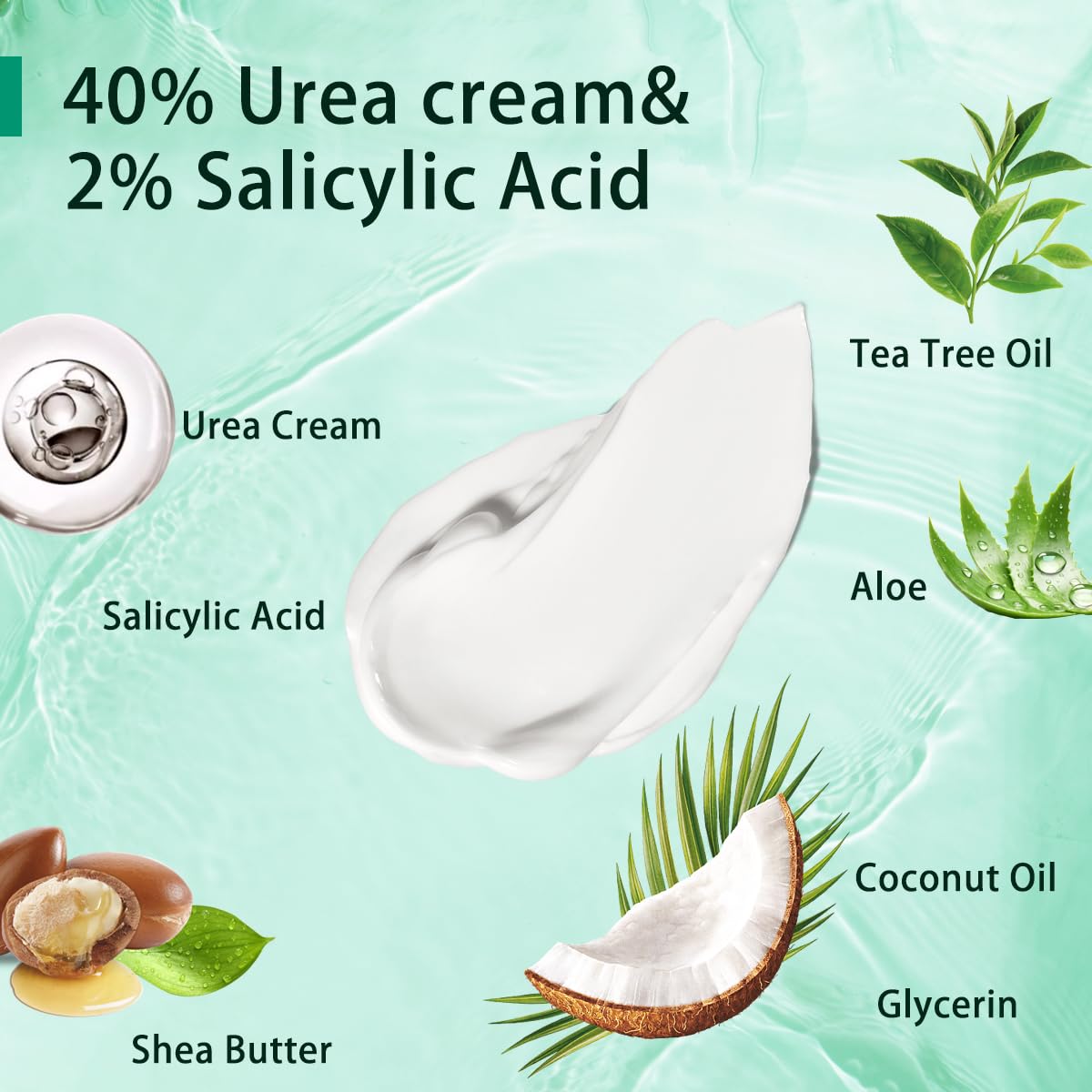SACLLCAS Urea Cream 40% for dry cracked heels and smoother skin.
