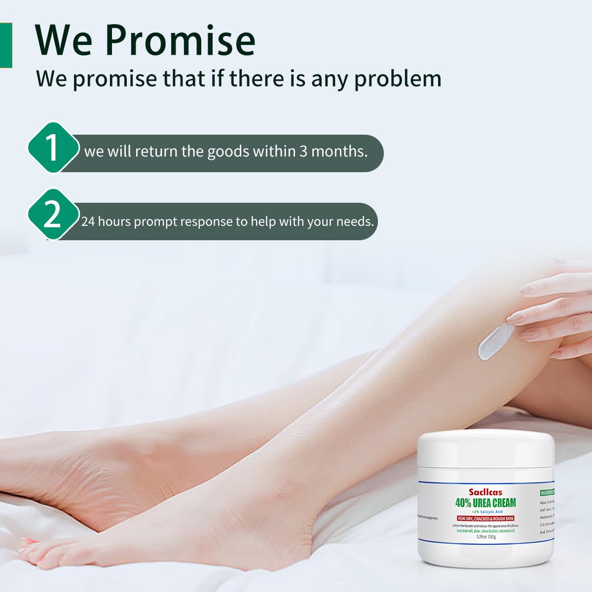 SACLLCAS Urea Cream 40% with tea tree oil for gentle care.