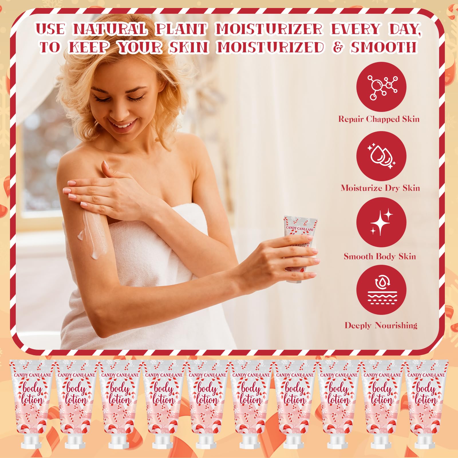 Sacubee Christmas cane pattern packaging adds seasonal charm