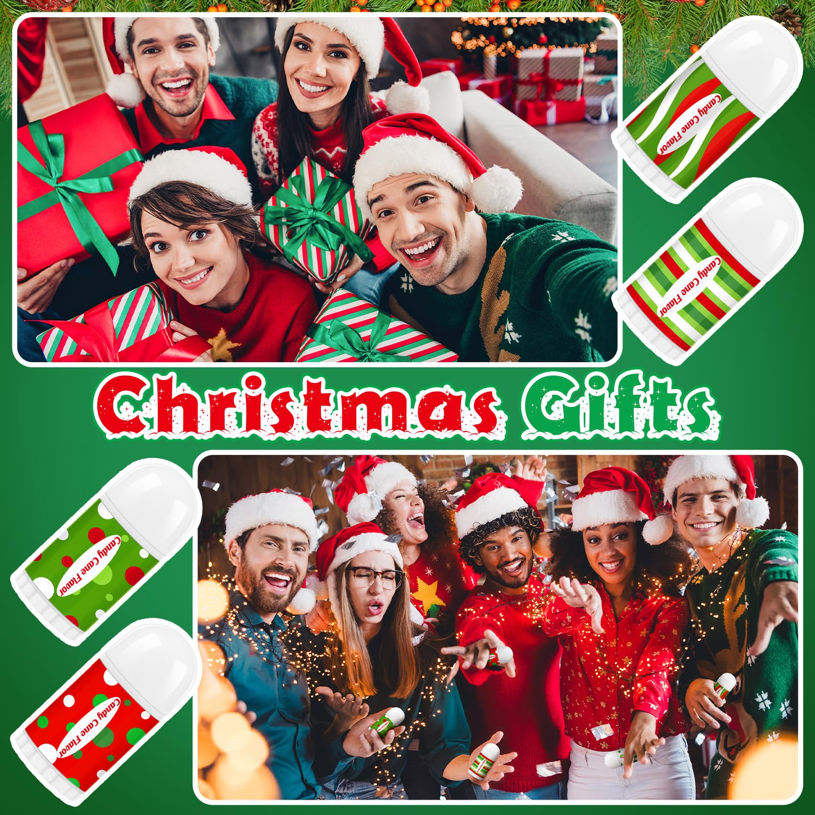 Sacubee festive lip balm packaging for home, car, and office use.