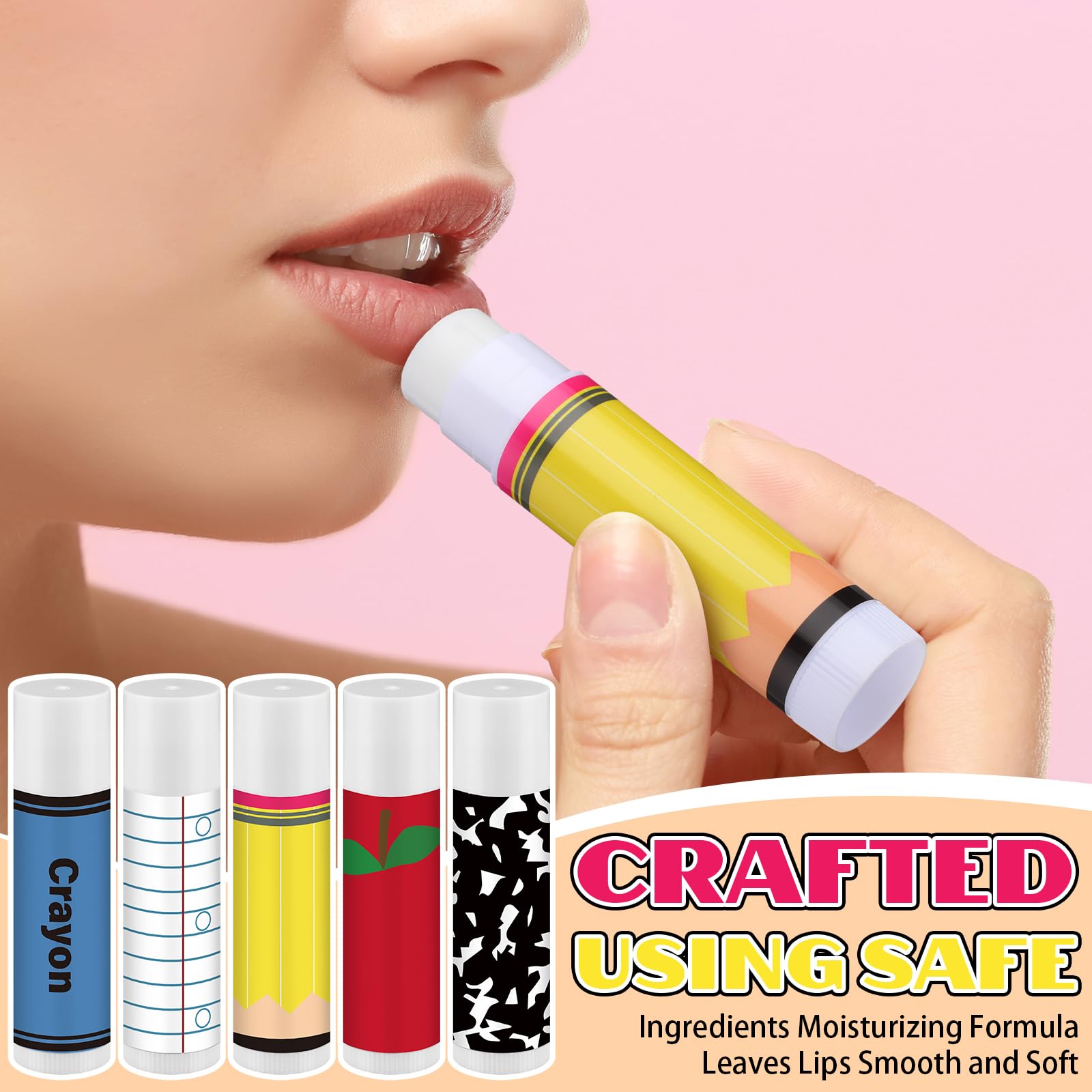 Sacubee crayon-pattern lip balm design for festive gift favors