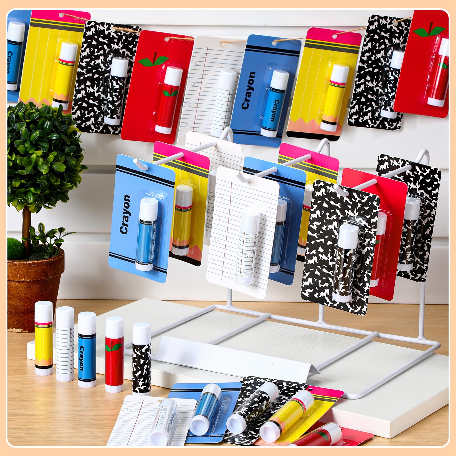Sacubee exercise-book pattern lip balm design for events