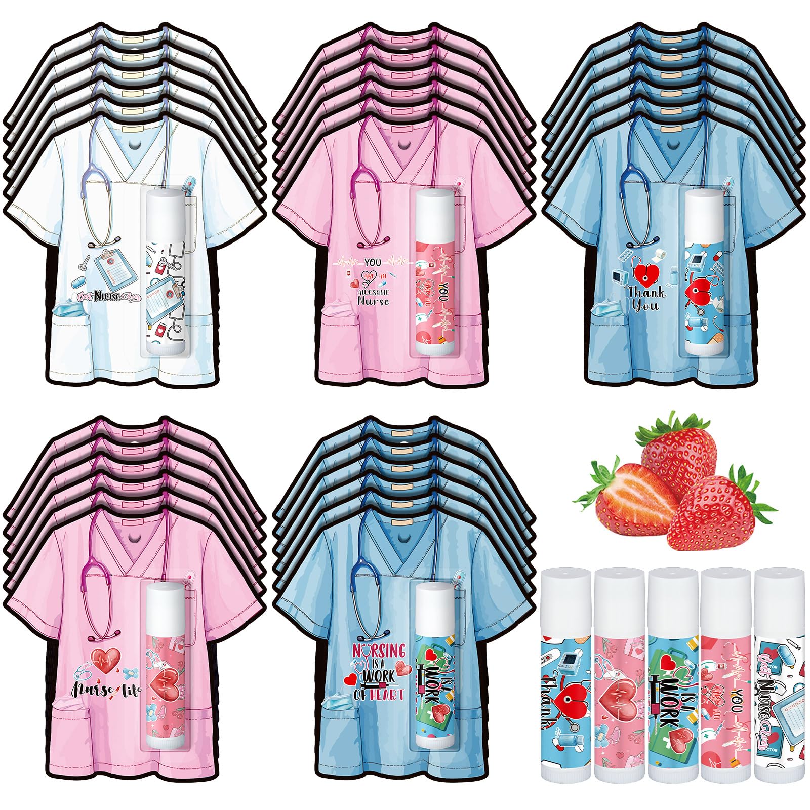 Sacubee nurse lip balm 30-pack packaging display, ideal for bulk gifts.