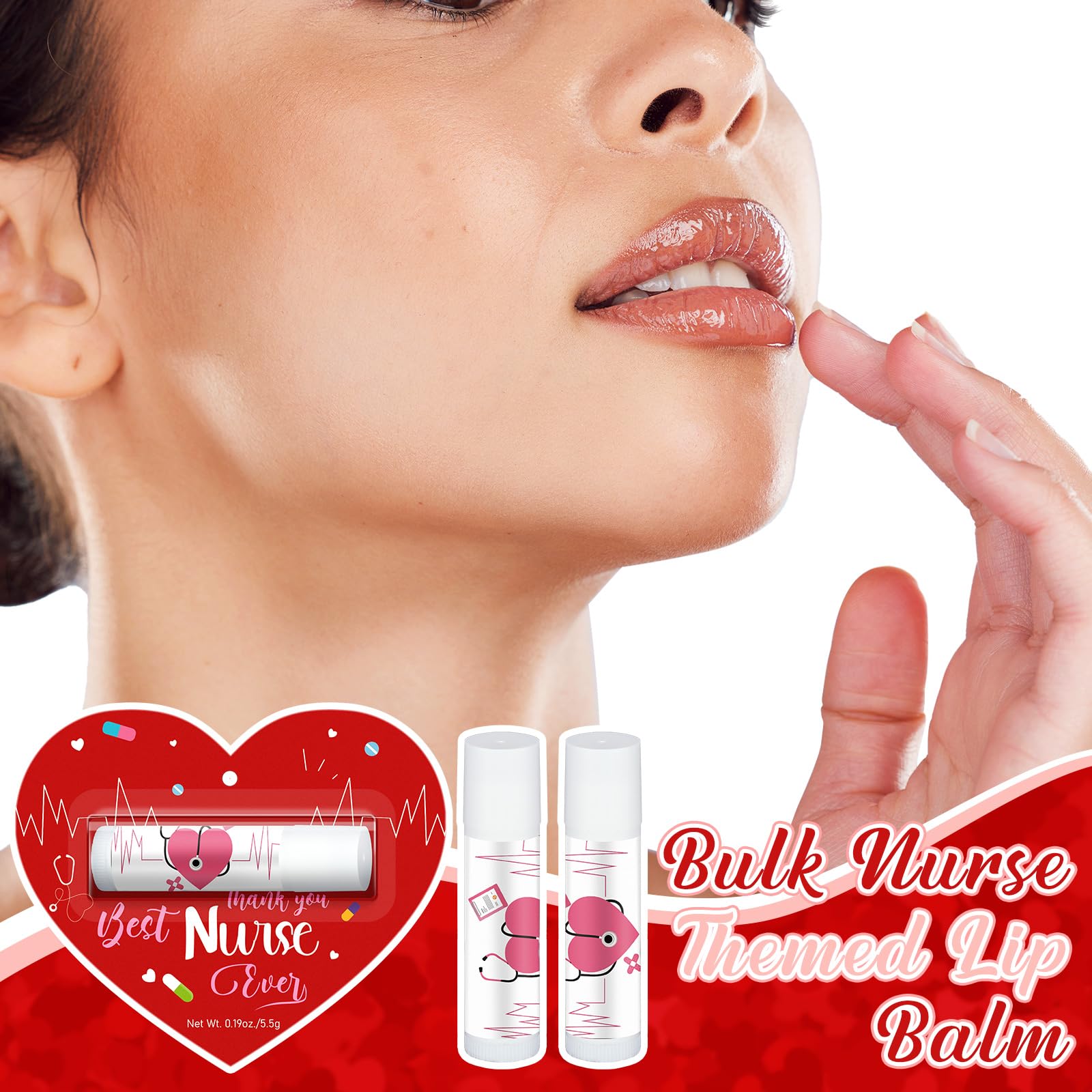 Sacubee Nurse Week decor lip balm on festive party table.
