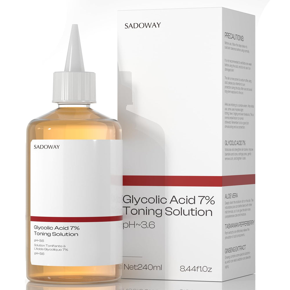 SADOWAY Glycolic Toner bottle front ready for daily exfoliation and hydration.