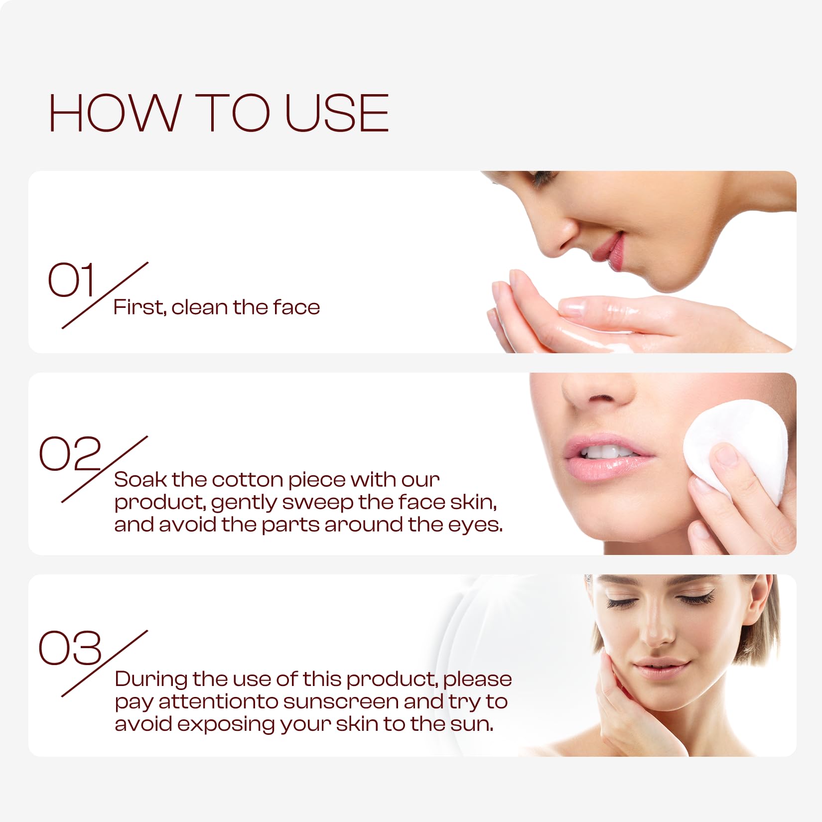 SADOWAY Glycolic Toner after use suggests hydrated, refined skin texture.