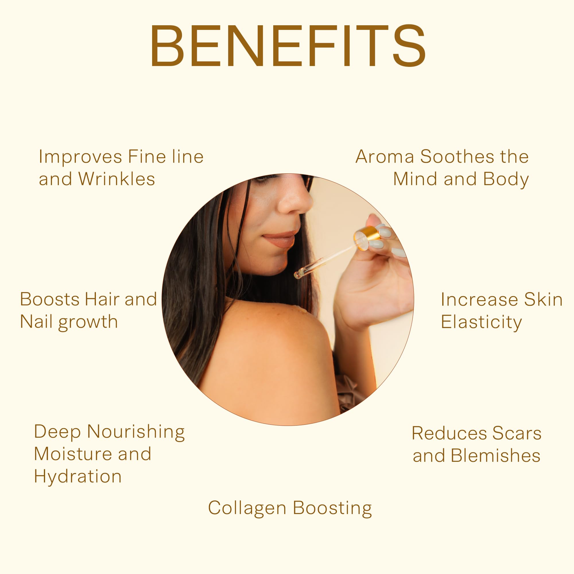 Close-up of ingredients emphasizing cold-pressed oils for nourishing skin and hair