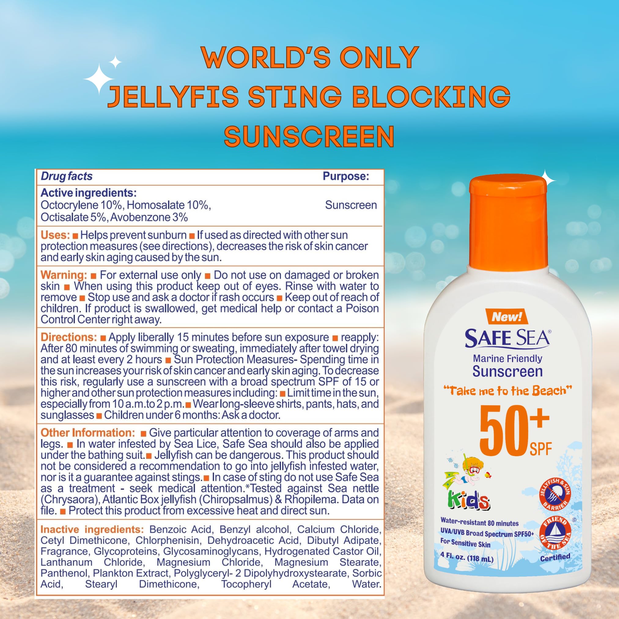 Safe Sea kid-friendly application showing a child enjoying sun protection for sensitive skin
