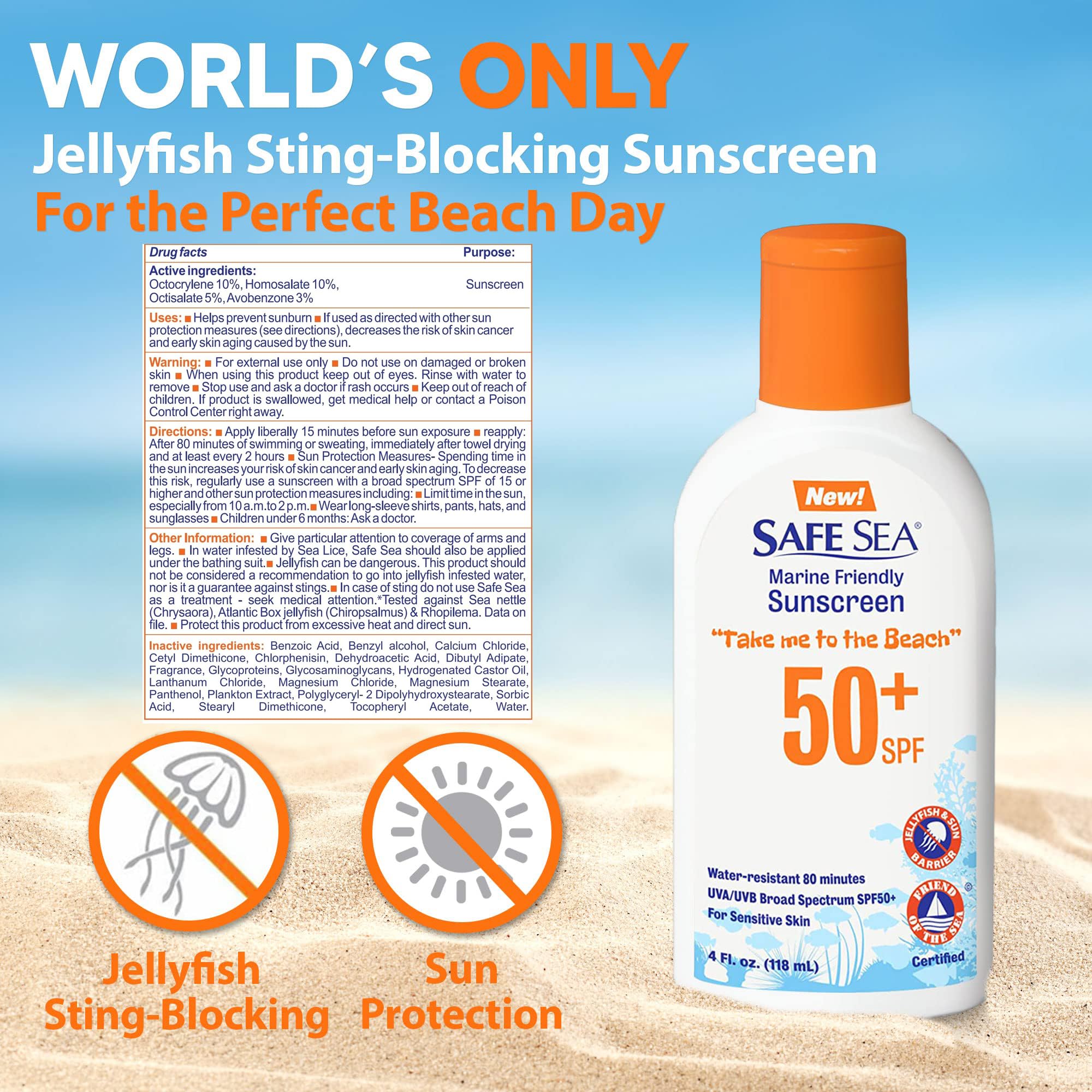 Safe Sea SPF 50+ lotion provides lasting sun protection