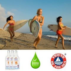 SAFE SEA sunscreen applied to skin during water activities for waterproof coverage